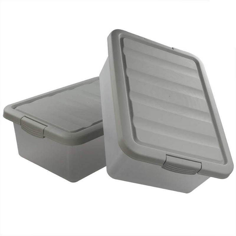 Ucake 14 Quart Plastic Storage Box, Clear Storage Bin with Lid, 2 Packs - Image 1